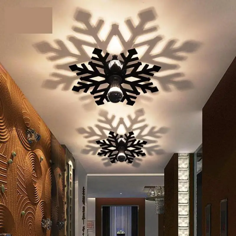 

Novelty Led snowflake wall light fixtures porch light Bedroom ceiling fixtures Corridor Balcony Home Acrylic Shadow Wall sconces