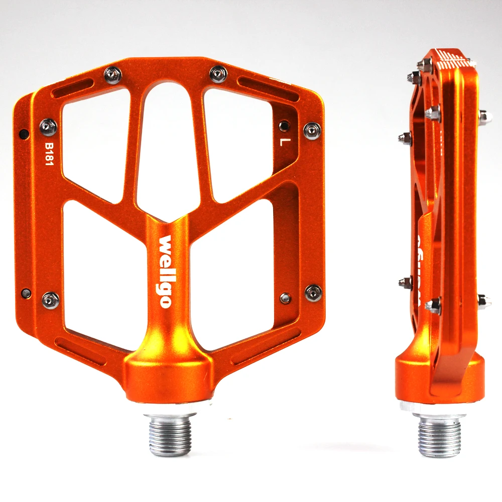 

Mountain bike pedal pedal road bicycle Aluminum alloy Anti-skid pedal chromium molybdenum steel axis WELLGO B181