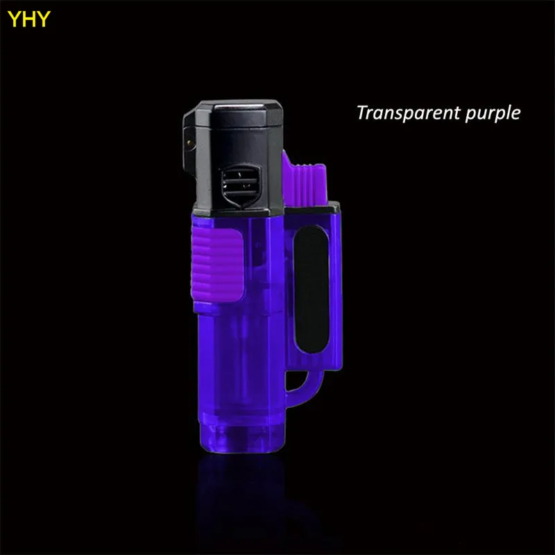 Refillable Butane Gas Windproof 4 quad Torch lighter Blue Flame Cigar Cigarette Lighters Cigar Punch07