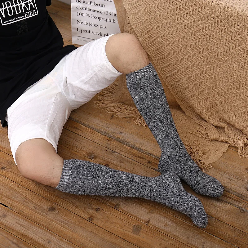 High Quality Men Long Terry Stockings Cotton Thickened Shank Winter