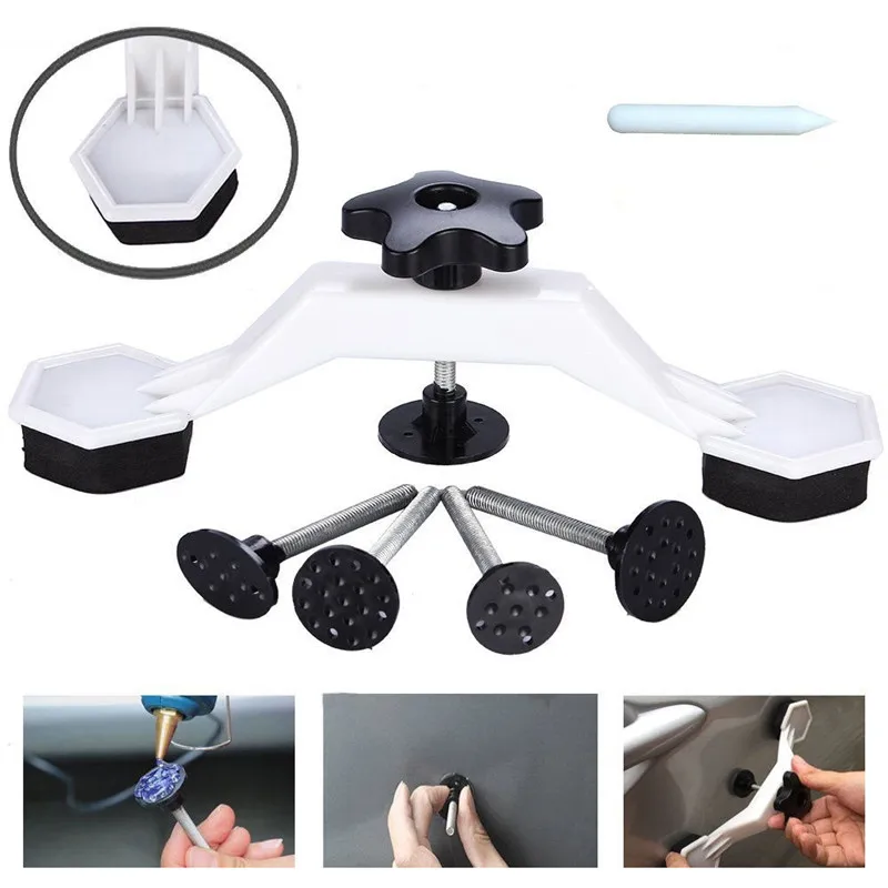 

Auto Accessories Car Styling PDR Auto Car Paintless Dent Repair Tools Puller Hail Removal With Glue Pulling Tabs Hand Tool Set