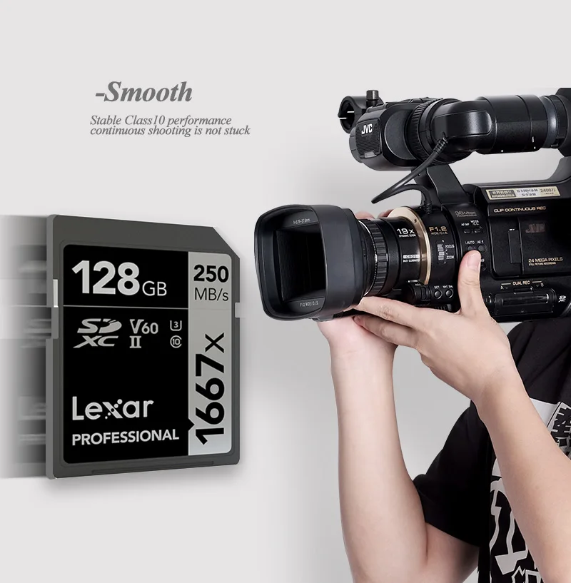 Оригинальный Lexar 1667x SD Card 128 GB 64 GB U3 UHS-II высокое Скорость 250 МБ/с. Class 10 V60 256 GB Flash карты памяти для 3D 4 K видео высокой четкости
