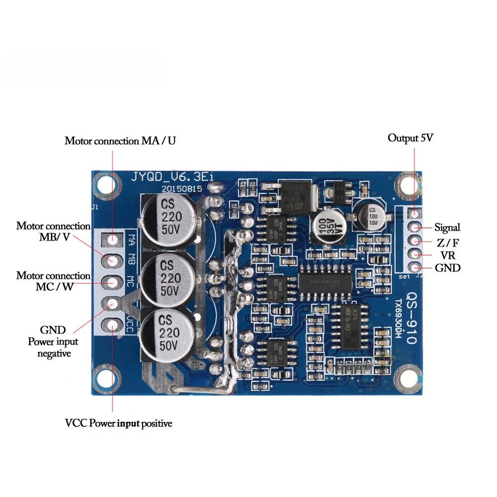 Контроллер управления двигателем DC 12 V-36 V 500W Бесщеточный контроллер двигателя без Холла ШИМ управления сбалансированная плата водителя автомобиля