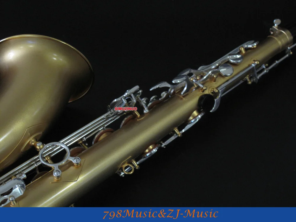 Профессиональный атласный золотой и ключи с серебристым напылением Tenor sax High F# саксофон с Чехол