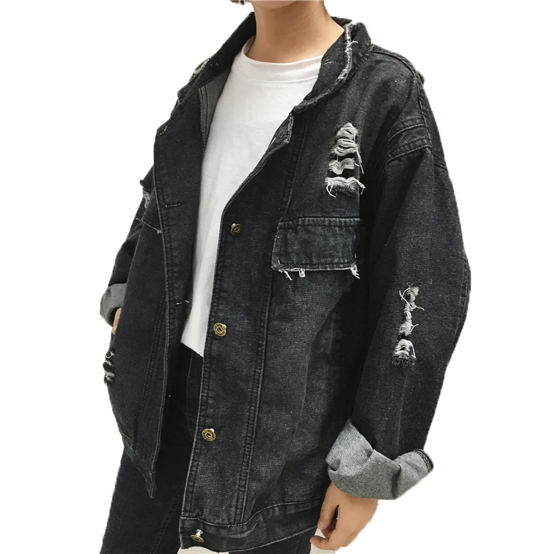 

B2279 Spring autumn 2019 new women vintage hole loose slim casual denim jacket female student trend cheap wholesale