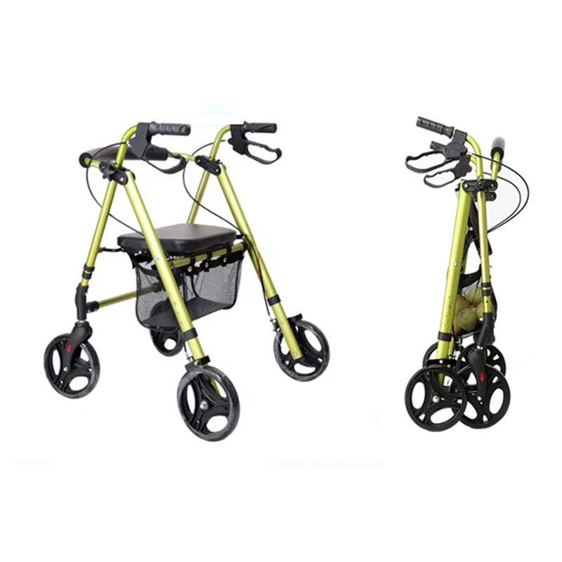 

Lightweight shopping walker with 4 wheels outdoor folding rollator walker