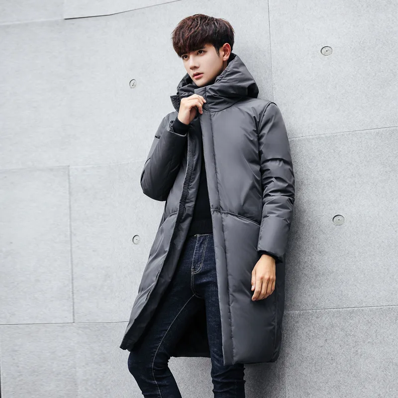 

2018 Winter New Long Down Coats Men White Duck Down Winter jacket Male Slim Fit Warm Parka High Quality