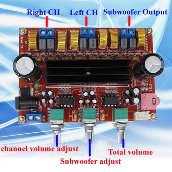 

DC12V-24V 2*50W+100W TPA3116D2 2.1 Channel digital Subwoofer Amplifier Board