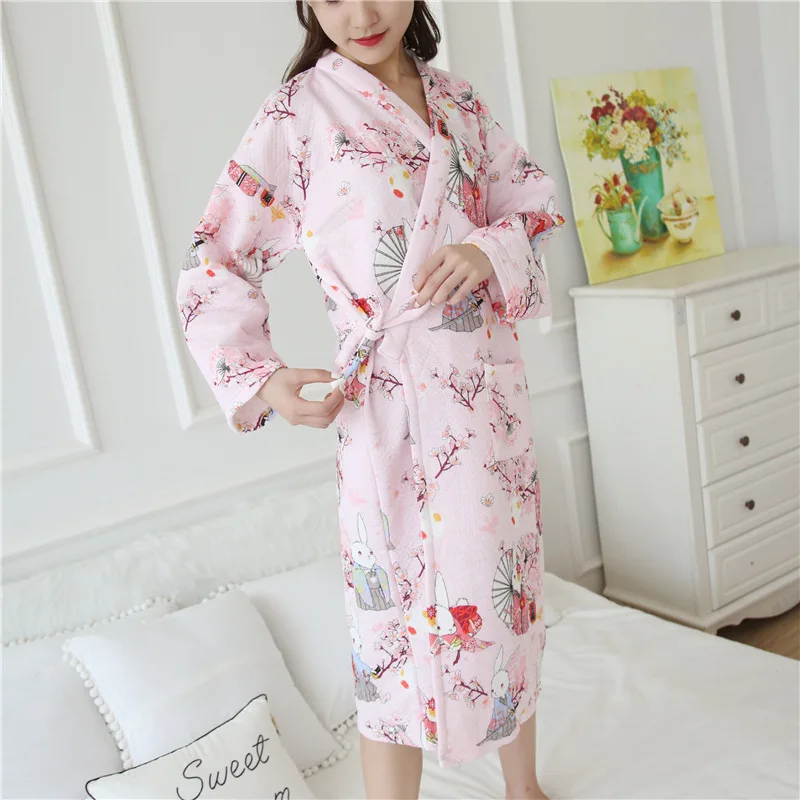 Pink kimono bathrobe woman (5)