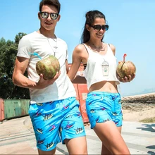 WD880 медовый месяц отдых пары купальник Мужской купальный костюм тренд мультфильм животных печати Мужская одежда для плавания Sunga пляжная доска шорты