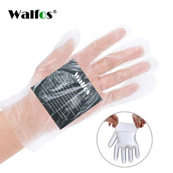 

WALFOS Hot 100pcs Disposable Gloves PE Garden BBQ Plastic Gloves Multifuction Restaurant Kitchen Accessories