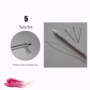 

5 Pcs Multifunction Hair Pulling Needle for Micro Rings Links Loop Hair Extension Tools 3 needles + 1 threader