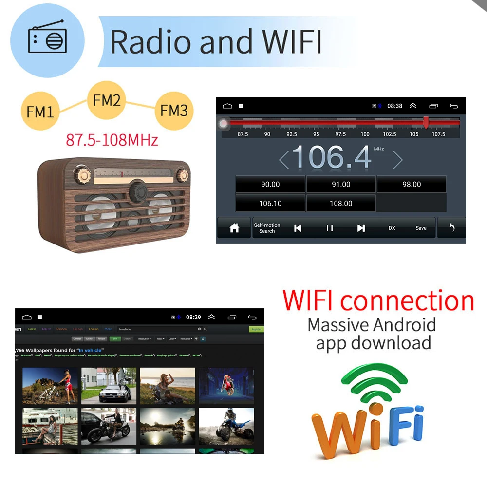  Podofo Android 8.1 Auto Multimedia-Player 101 