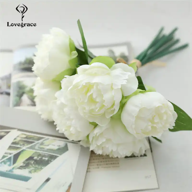 6 Heads Rose Wedding Bouquet Silk Artificial White Flowers Bridal Bouquet Diy Marriage Bouquets Wedding Centerpiece Floral Decor Wedding Bouquets Aliexpress