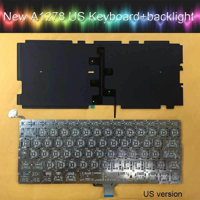 Новая клавиатура US с подсветкой A1278 для macbook pro Unibody 13 ''A1278 раскладка