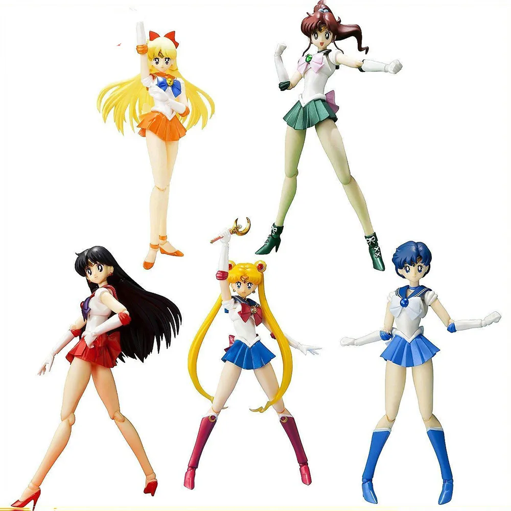 

Japanese anime figure 5Anime Figure Model Set Toy Sailor Moon Mercury Mars Jupiter Venus PVC figure Collection Gift brinquedos