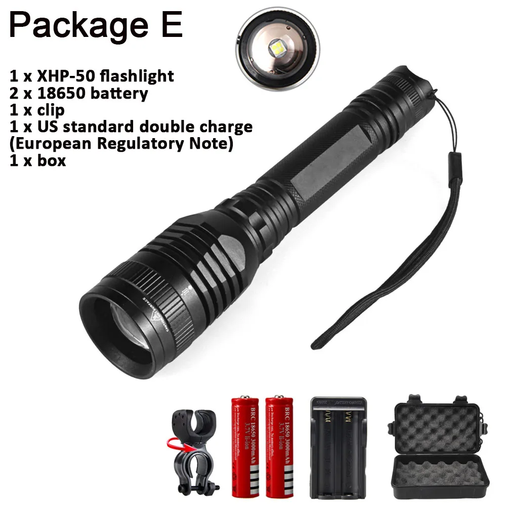 Новый P53 CREE XHP50 1800LM 18650 5 Режим Телескопический Фокусируемый светодиодный высоко