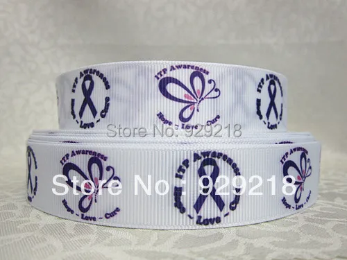 

wm 10 yards lot 7/8inch 22mm 928028 awareness design printed grosgrain ribbon