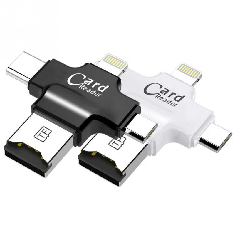 4 в 1 кардридер Type C Micro USB адаптер TF SD для Android ipad/iphone 7plus 6s5s MacBook|Картридеры| |