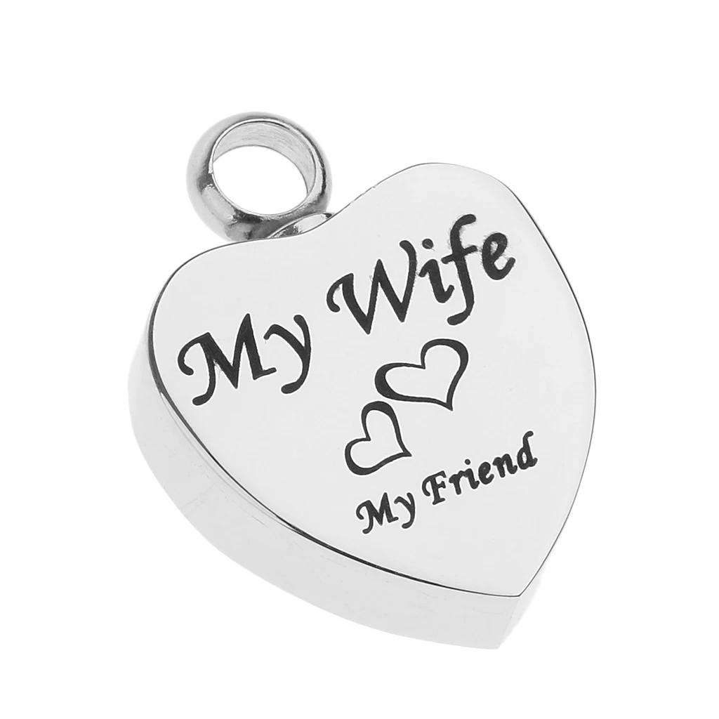 Stainless Steel Cremation My Friend Heart Urn Pendant Keepsake Memorial Charms Jewelry Fit Pendant