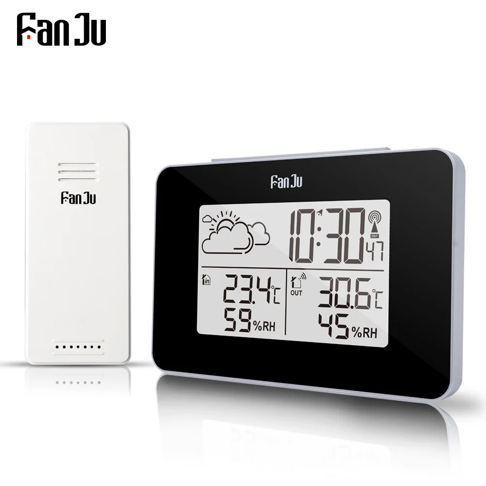 

FanJu FJ3364 LED Digital Weather Station Wireless Sensor Hygrometer Thermometer Multi-function Alarm Clock Table clock Snooze