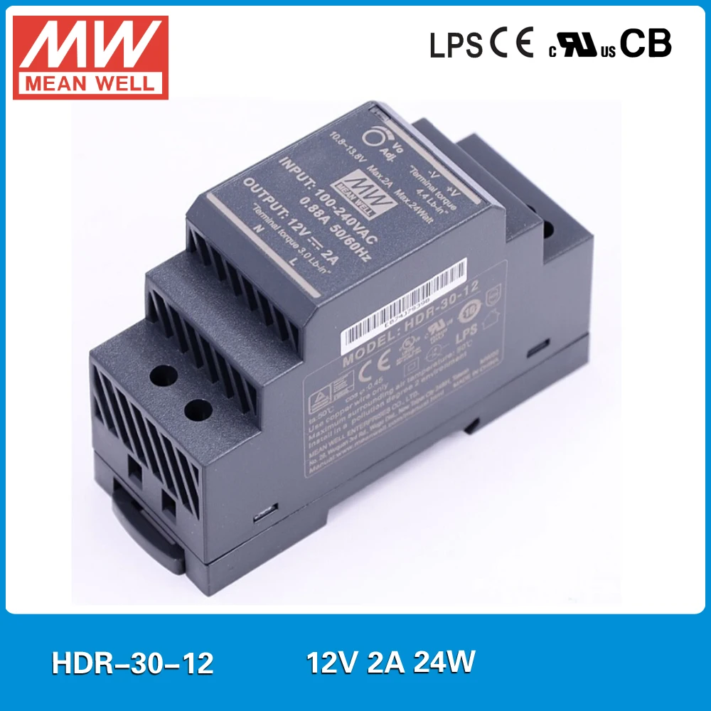 Buy Original MEAN WELL HDR 30 12 24W 2A 12V DIN Rail