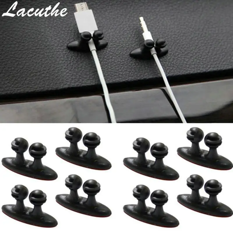

8Pcs Car Wire Cable Holder Multifunctional Tie Clip Fixer Organizer Car Charger Line Clasp High Quality Headphone Cable Clip