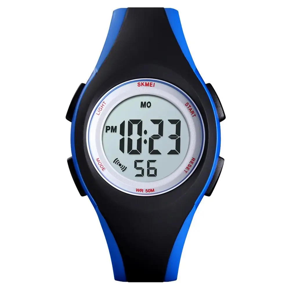 Skmei детские часы цифровые спортивные детские часы для девочек и мальчиков Студенческие камуфляжные часы с будильником водонепроницаемые наручные часы - Цвет: black blue