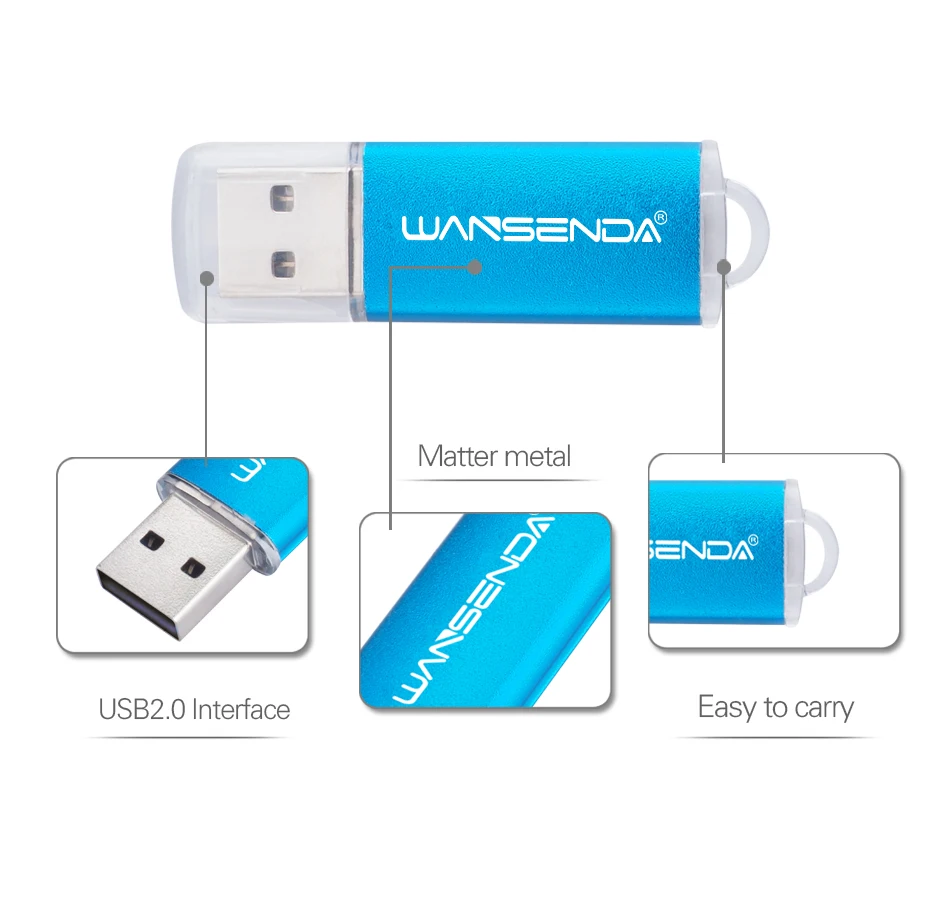 WANSENDA металлический USB флэш-накопитель мини-накопитель 8 ГБ 16 ГБ 32 ГБ 64 Гб фактическая емкость флешки 128 ГБ 256 ГБ флеш-накопитель U диск