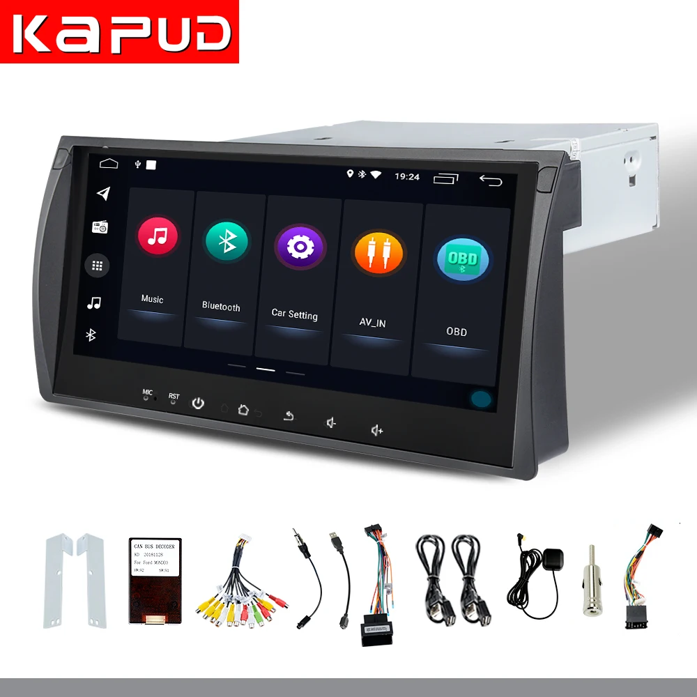 Top Kapud Android 9.0 Wifi Quad Core Large Screen GPS 1080P Car DVD Player Full Touch for BMW E39 Navigation 1996-2007 Series 2