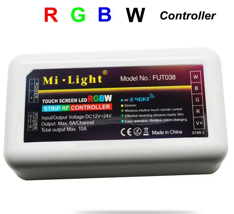 

DHL 20pcs/lot Dimmable Mi Light Wireless 2.4G 4-Zone RF Wireless RGBW LED Controller For 5050 3528 RGBW Led Strip Light/Bulb
