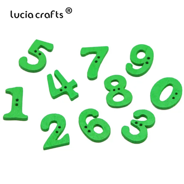 Lucia crafts, 100 шт./лот, 14-21 мм, с узором в виде цифр, пуговицы для шитья, 2 отверстия, сделай сам, ручная работа, аксессуары для скрапбукинга, E0213 - Цвет: C1 Green