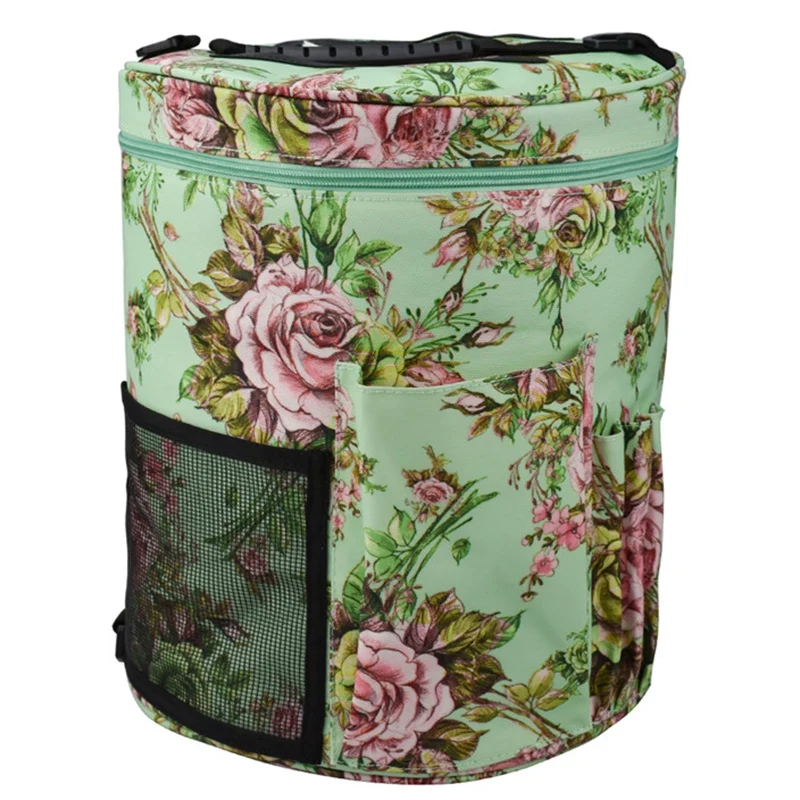 

ABDB-Cylinder Woolen Yarn Storage Bag Portable Home Crochet Hooks Thread Yarn Storage Bag Diy Sewing Kit Bags