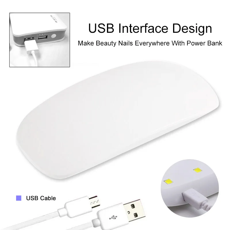 USB Сушилка для ногтей MIZHSE 6 Вт светодиодсветодиодный лампа сушки гель лака 30 с 60 УФ