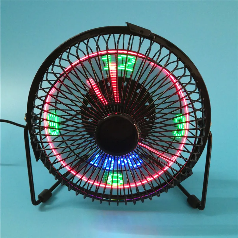 

CLAITE LED Display Clock Fan Mini USB Table Fan With Real Time Temperature 4 Inch 6 Inch 360 Cooling Fans for Home Office