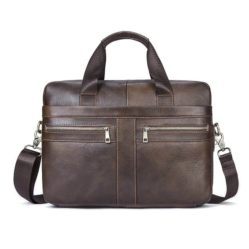 

2018 New Vintage Genuine Leather Men Laptop Shoulder Bag Men's Crossbody Bags Male Messenger Bag Men Leather Briefcases Men Tote