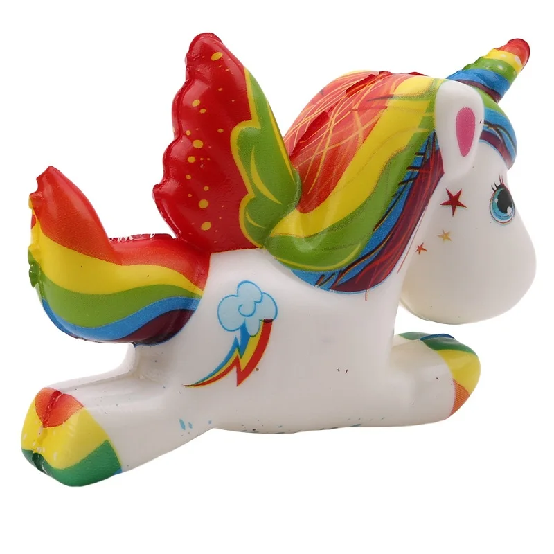 Kawaii Pegasus Unicorn Squishy PU Мягкий медленно поднимающийся ароматизированный хлеб Squeeze игрушки Моделирование Ремесло Декор Рождественский подарок для детей 11*8*3 см