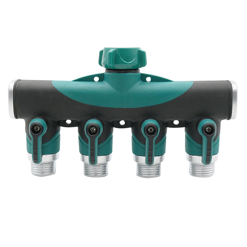 

3/4" Agriculture Irrigation Splitters Metal One-to-four Valve Distributor Garden Water Connectors USA Standard Thread 1 Pc