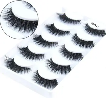 

5pairs Real Fake Mink Eyelashes 3D Transparent line Natural False Eyelashes Mink Lashes Soft Eyelash Extension Makeup Kit Cilios