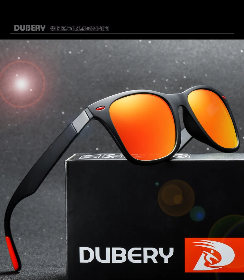DUBERY Винтажные Солнцезащитные очки поляризованные мужские солнцезащитные очки для мужчин квадратные оттенки вождения черные Oculos мужские 8 цветов модель 4195