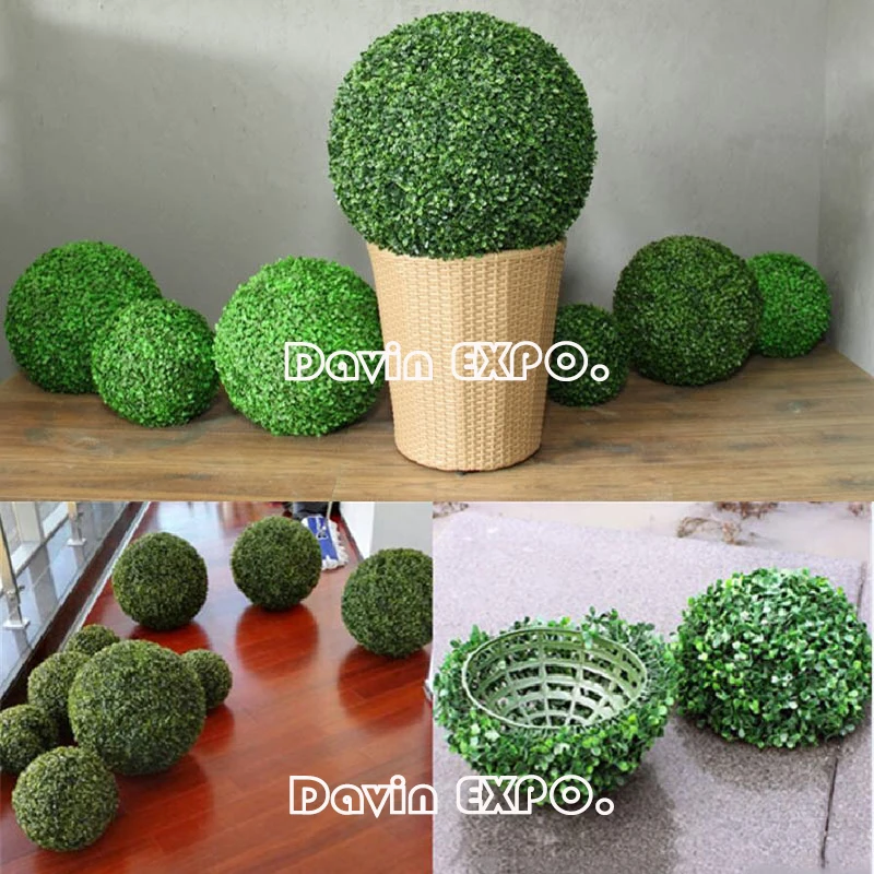 New 2pcs 40cm Artificial Grass Topiary Balls Out/indoor Hanging Boxwood