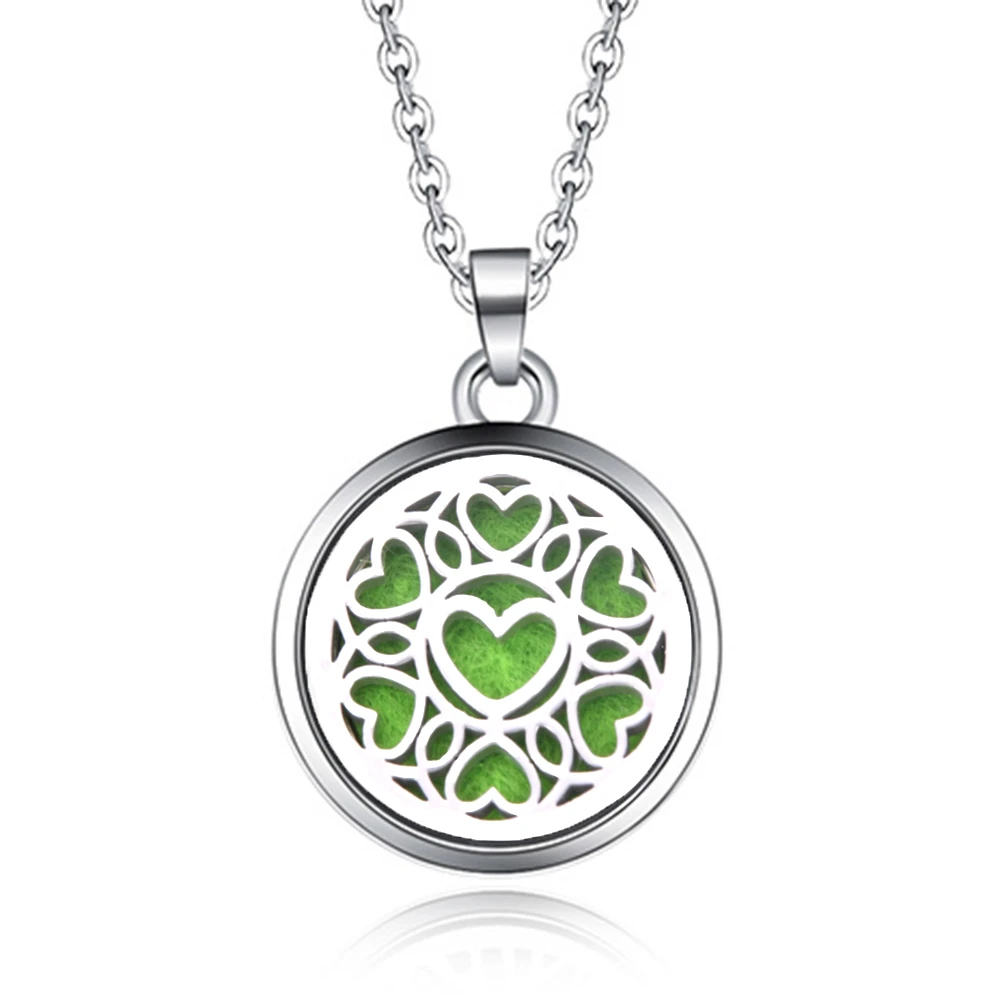 

Heart hollow pattern Pendant Necklace Stainless Steel Aromatherapy Essential Oil Diffuser Perfume Box Locket Pendant Jewelry