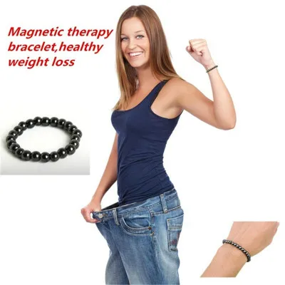 

slimming magnet magnetic bracelets for women femme Health Therapy Weight Loss Stone Jewelry Care Hematite Stretch pulseira