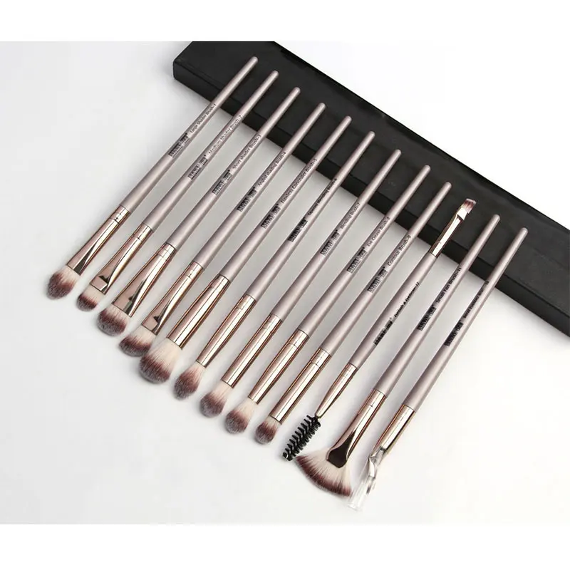 

Pro Makeup brushes 12Pcs/Set Eye Shadow Blending Eyeliner Eyelash Eyebrow Brush For Makeup Portable Eye Brush Cosmetic Tool
