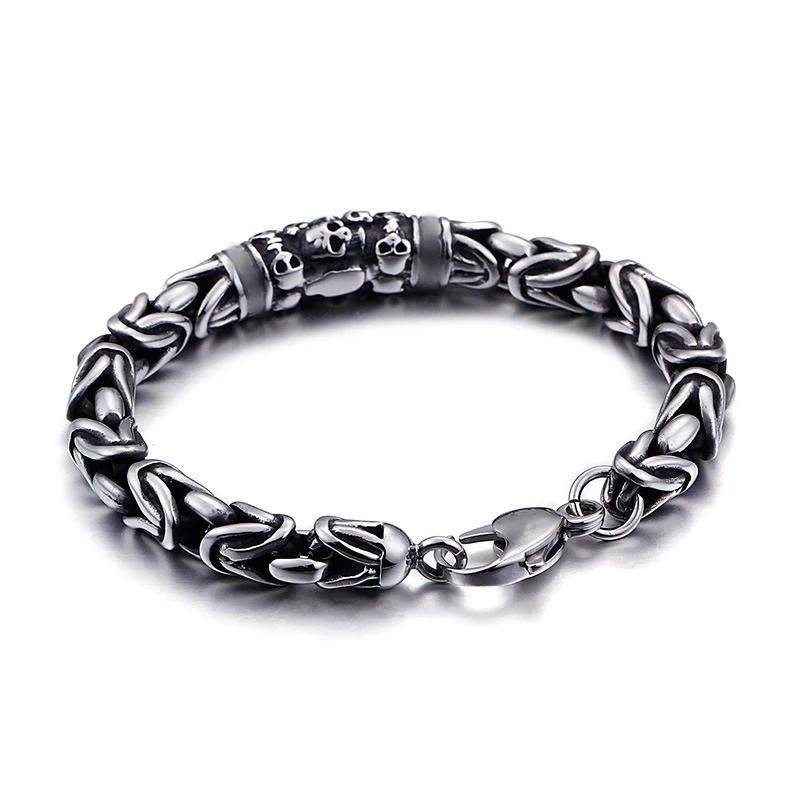 Fashion-Punk-Skeleton-Chain-Bracelets-Stainless-Steel-Retro-Silver-Black-Skull-Safety-Pattern-Bracelets-Jewelry-For