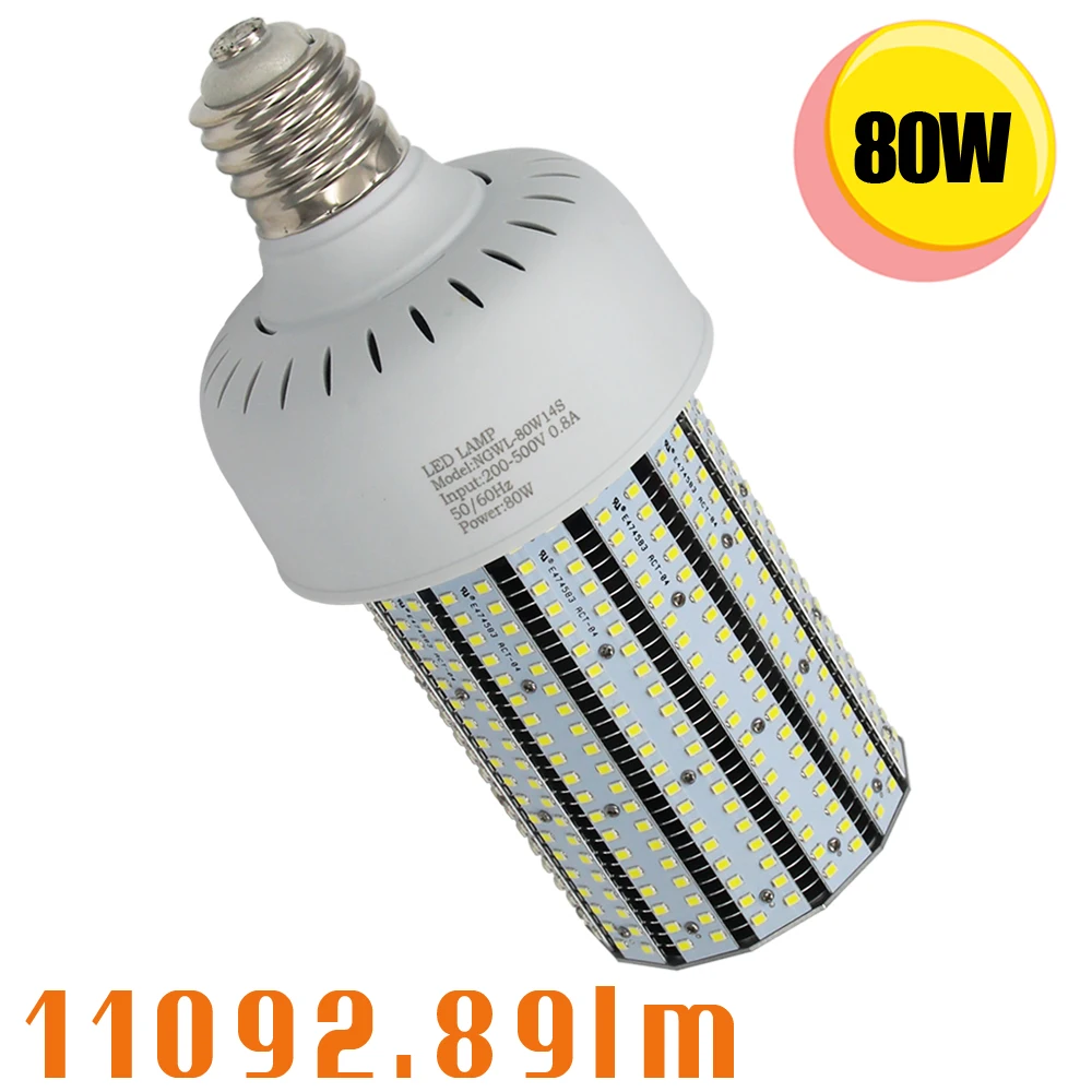 347V 480V LED Corn Cob Light 80watt Replace 175W MH HPS Gas Station