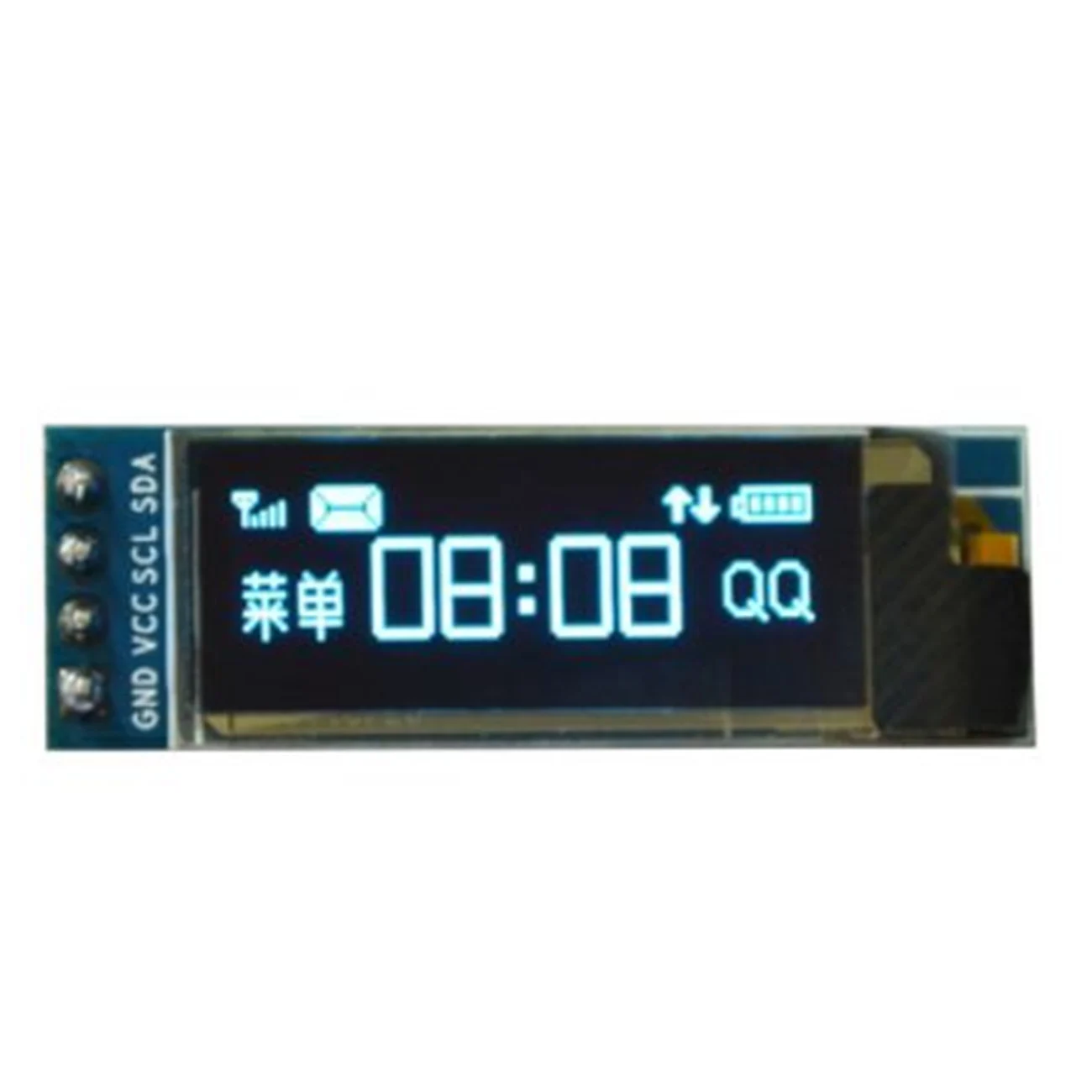 0,91 дюймов 128x32 IEC IIC Серийный белый синий OLED жидкокристаллический дисплей модуль 0,9" 12832 SSD1306 ЖК-экран для Arduino - Цвет: Blue