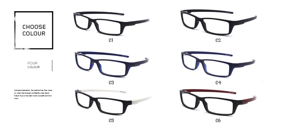 Унисекс TR90 оптическая оправа для очков ультра светильник Близорукость Спортивные очки оправа 11201