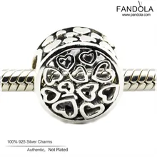 Натуральная 925 пробы шарма стерлингового серебра любящее бусины sentiments для изготовления ювелирных изделий Подходит браслет с шармами Berloque(брелоков