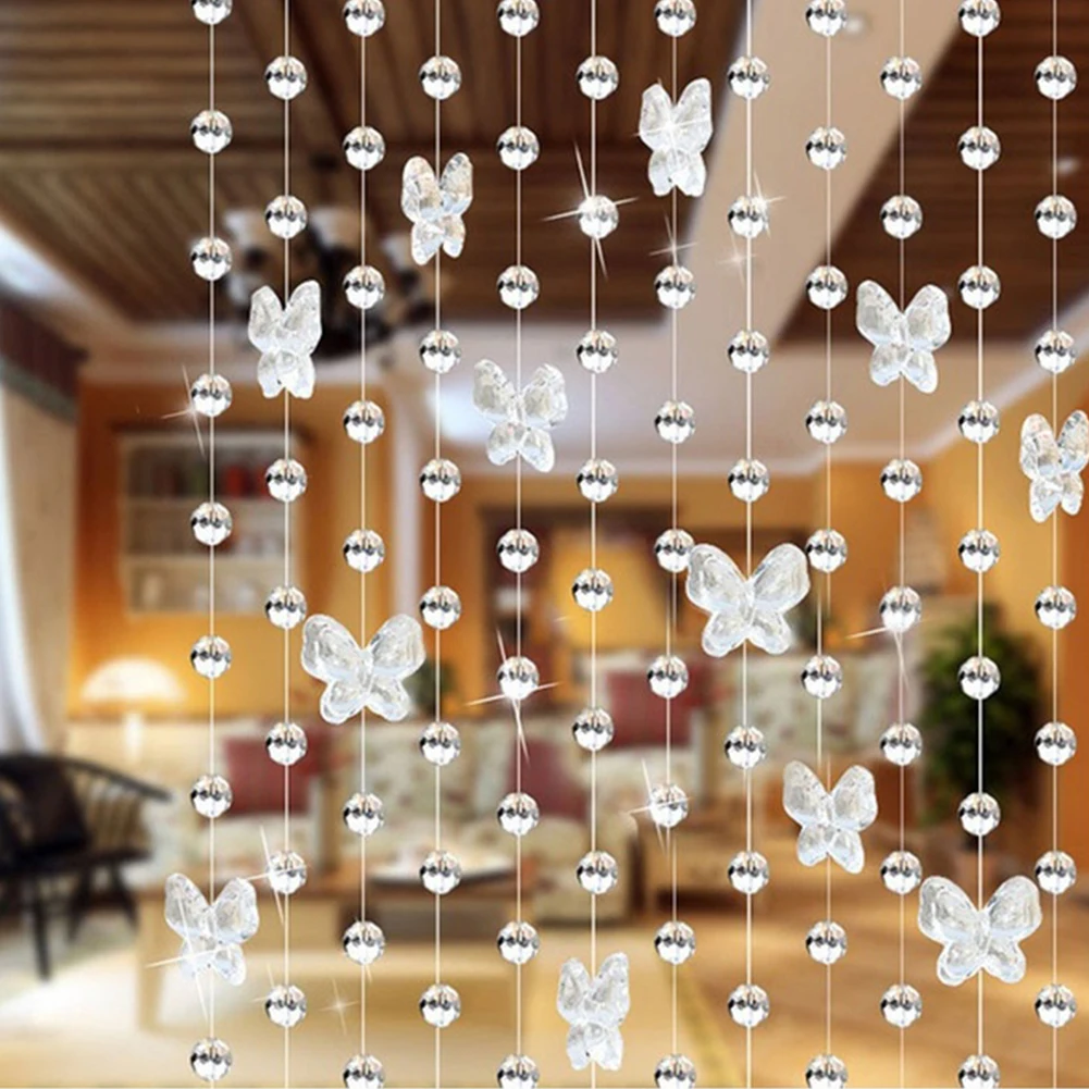 New 1 meters Glass Crystal Beads Curtain Butterfly Water Droplets Shaped Wedding Curtain Bead Home Decor Pendant Living Room New 1 meters Glass Crystal Beads Curtain Butterfly Water Droplets Shaped Wedding Curtain Bead Home Decor Pendant Living Room